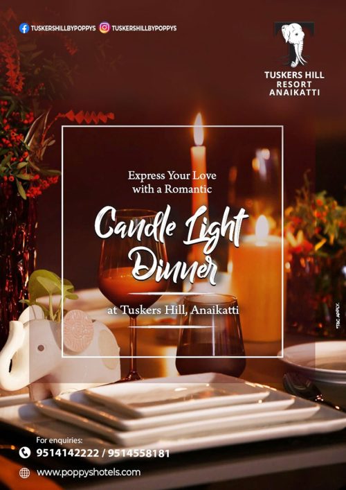 Candle Light Dinner at Tuskers Resort Anaikatti